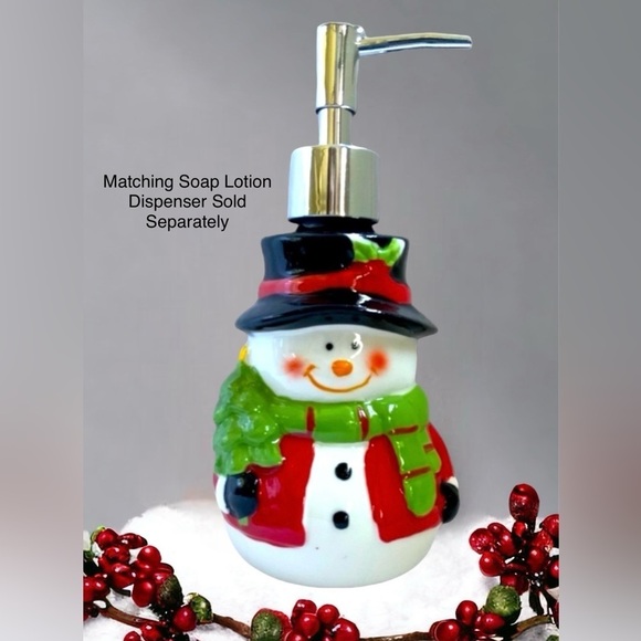 Christmas Snowmen Kitchen Set Hand Painted Ceramic Accessories 4 Holiday Pieces - Picture 15 of 16